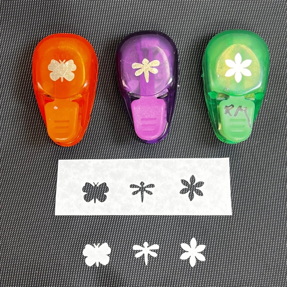 EK Success 2.5" Paper Puncher Shapes Butterfly Dragonfly Flower Crafts  Lot Of 3